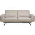 3-SITZER-SOFA Struktur Beige  - Eichefarben/Beige, Design, Holz/Textil (205/76-97/102cm) - Novel