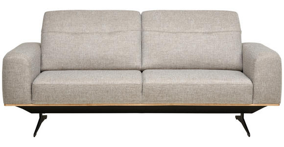 3-SITZER-SOFA Struktur Beige - Eichefarben/Beige, Design, Holz/Textil (205/76-97/102cm) - Novel