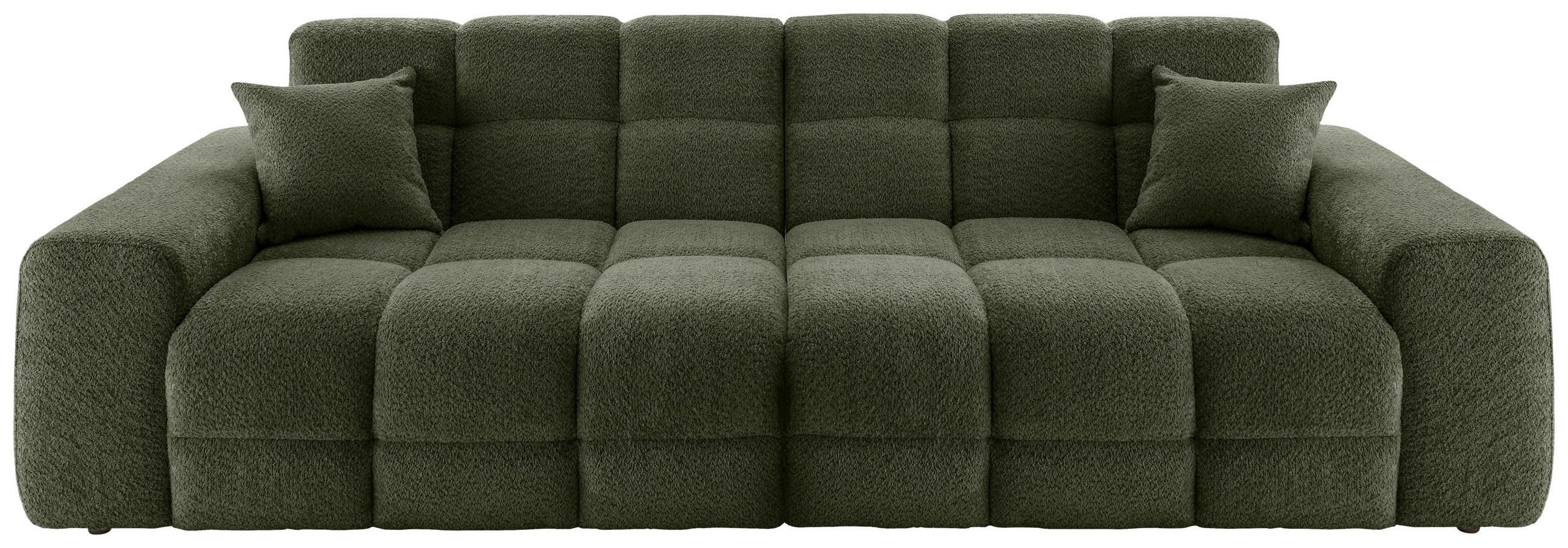 VIERSITZER-SOFA in Bouclé Waldgrün  - Waldgrün/Schwarz, MODERN, Kunststoff/Textil (300/87/120cm) - Livetastic