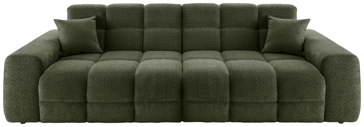 VIERSITZER-SOFA in Bouclé Waldgrün  - Waldgrün/Schwarz, MODERN, Kunststoff/Textil (300/87/120cm) - Livetastic