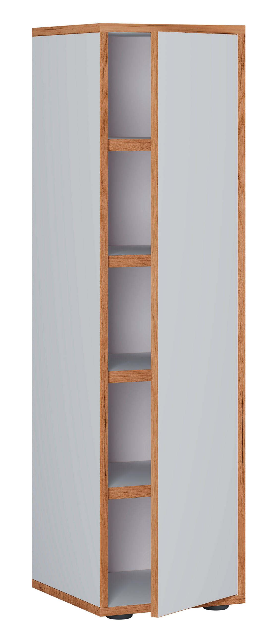 SCHUHSCHRANK Weiß, Honigeiche - Honigeiche/Schwarz, Design, Holzwerkstoff/Kunststoff (30/110/33cm) - MID.YOU