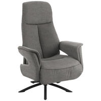 RELAXSESSEL Webstoff Relaxfunktion, Kopfteilverstellung    - Graubraun/Schwarz, Design, Textil/Metall (73/108/86cm) - Welnova