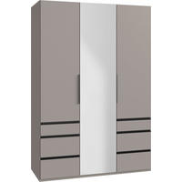 DREHTÜRENSCHRANK 150/216/58 cm,  in Sahara, 3 Tür(en)  - Schwarz/Sahara, MODERN, Glas/Holzwerkstoff (150/216/58cm) - MID.YOU