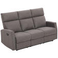 3-SITZER-SOFA Mikrofaser Grau  - Schwarz/Grau, KONVENTIONELL, Kunststoff/Textil (180/105/93cm) - Xora