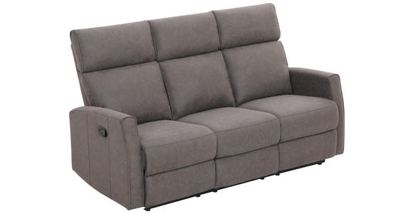 3-SITZER-SOFA Mikrofaser Grau  - Schwarz/Grau, KONVENTIONELL, Kunststoff/Textil (180/105/93cm) - Xora
