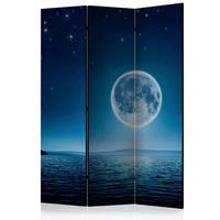 SKÄRMVÄGG  i trä, textil  ljusblå, mörkblå  - ljusblå/mörkblå, Basics, trä/textil (135/172/3cm) - artgeist