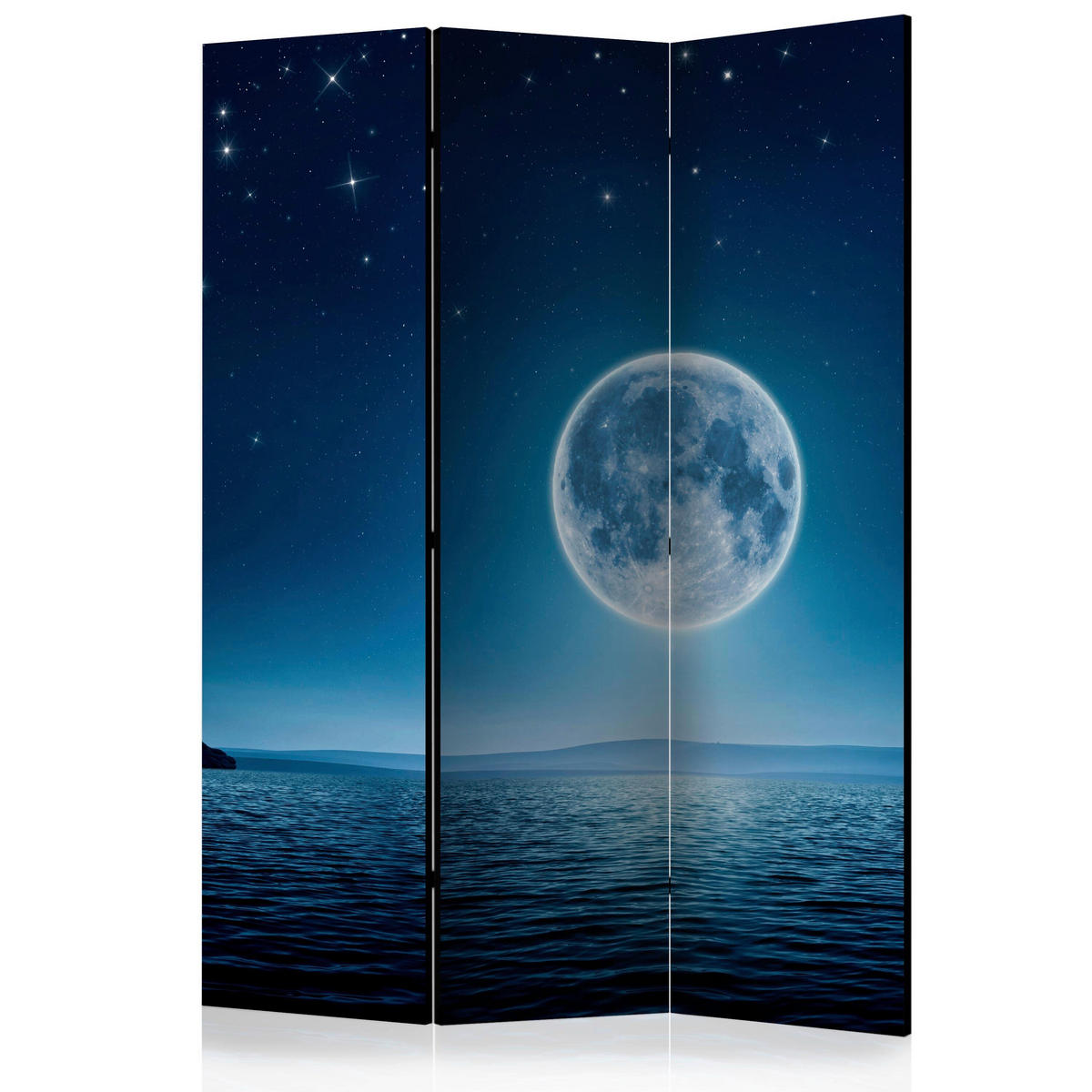 SKÄRMVÄGG  i trä, textil  ljusblå, mörkblå  - ljusblå/mörkblå, Basics, trä/textil (135/172/3cm) - artgeist