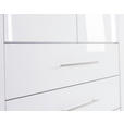 KLEIDERSCHRANK 294/219/59 cm 6-türig  - Weiß Hochglanz/Alufarben, KONVENTIONELL, Holzwerkstoff/Metall (294/219/59cm) - Carryhome