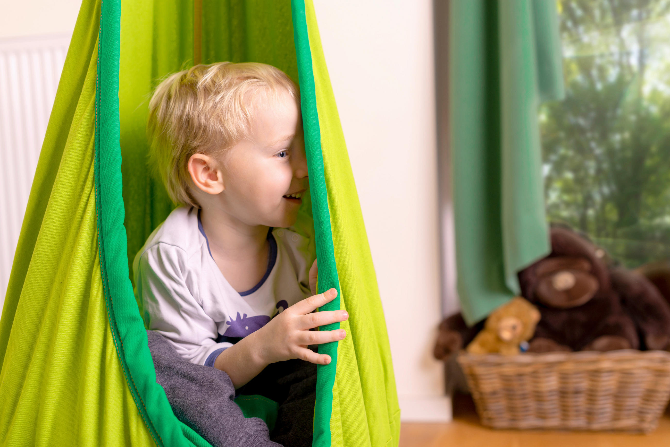 KINDERHÄNGESESSEL 70/200-400/150 cm  - Blau/Hellgrün, KONVENTIONELL, Textil (70/200-400/150cm) - La Siesta