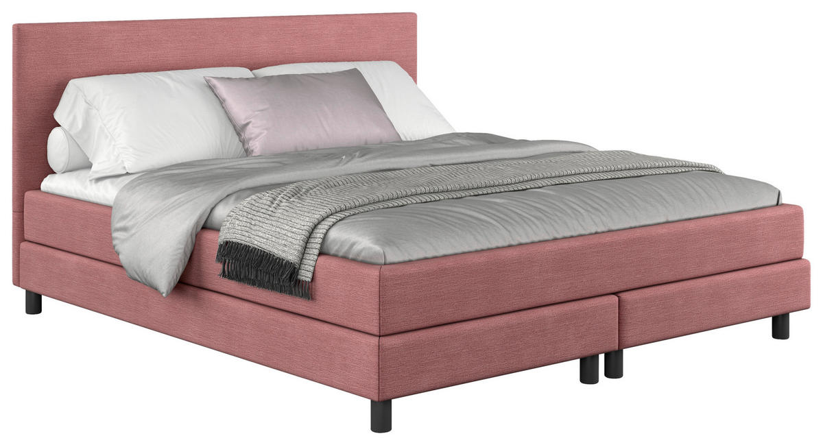 BOXBETT 160/200 cm  in Rosa  - Schwarz/Rosa, Modern, Holzwerkstoff/Textil (160/200cm) - MID.YOU