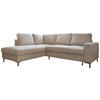 ECKSOFA in Cord Beige  - Beige/Schwarz, Design, Textil/Metall (197/237cm) - MID.YOU