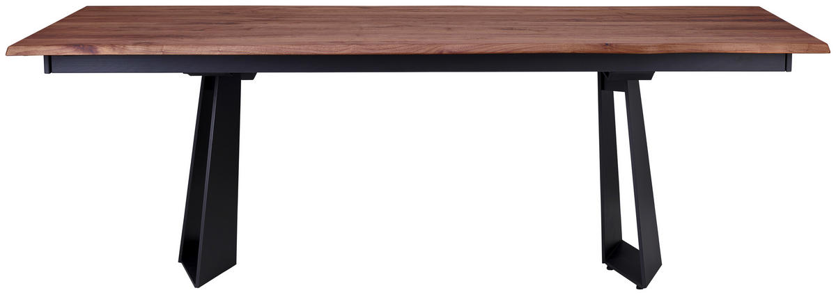 ESSTISCH in Holz, Metall 220/100/75 cm  - Anthrazit/Nussbaumfarben, Design, Holz/Metall (220/100/75cm) - Venjakob