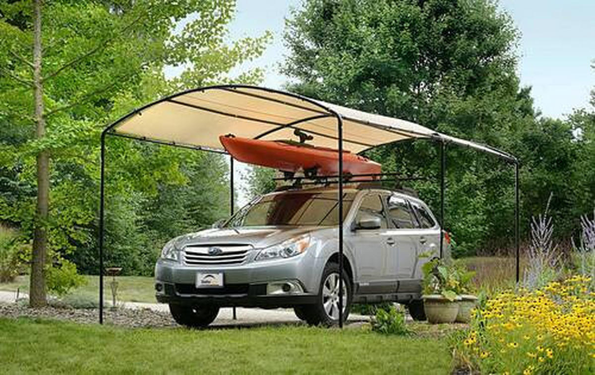 CARPORT - Beige/Schwarz, Basics, Kunststoff/Metall (270/240/490cm)