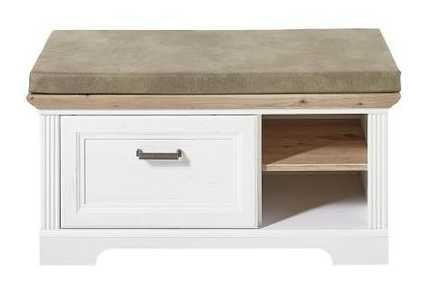 GARDEROBENBANK Eichefarben, Pinienfarben - Eichefarben/Beige, ROMANTIK / LANDHAUS, Textil/Metall (93/49/41cm) - Landscape