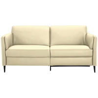 3-SITZER-SOFA in Echtleder Creme  - Creme/Schwarz, Design, Leder/Metall (190/84/99cm) - Dieter Knoll