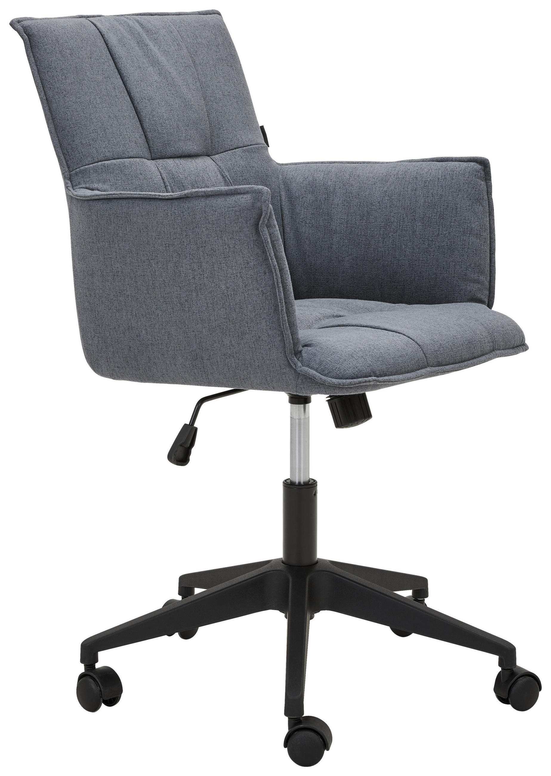 SCAUN ROTATIV  microfibră gri, negru  - negru/gri, Modern, plastic/textil (60/79-90/63cm) - Livetastic