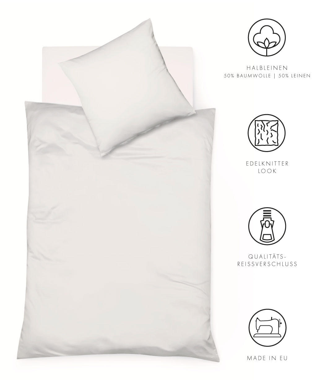 BETTWÄSCHE Provence Leinenoptik 135/200 cm  - Creme, Basics, Textil (135/200cm) - Fleuresse