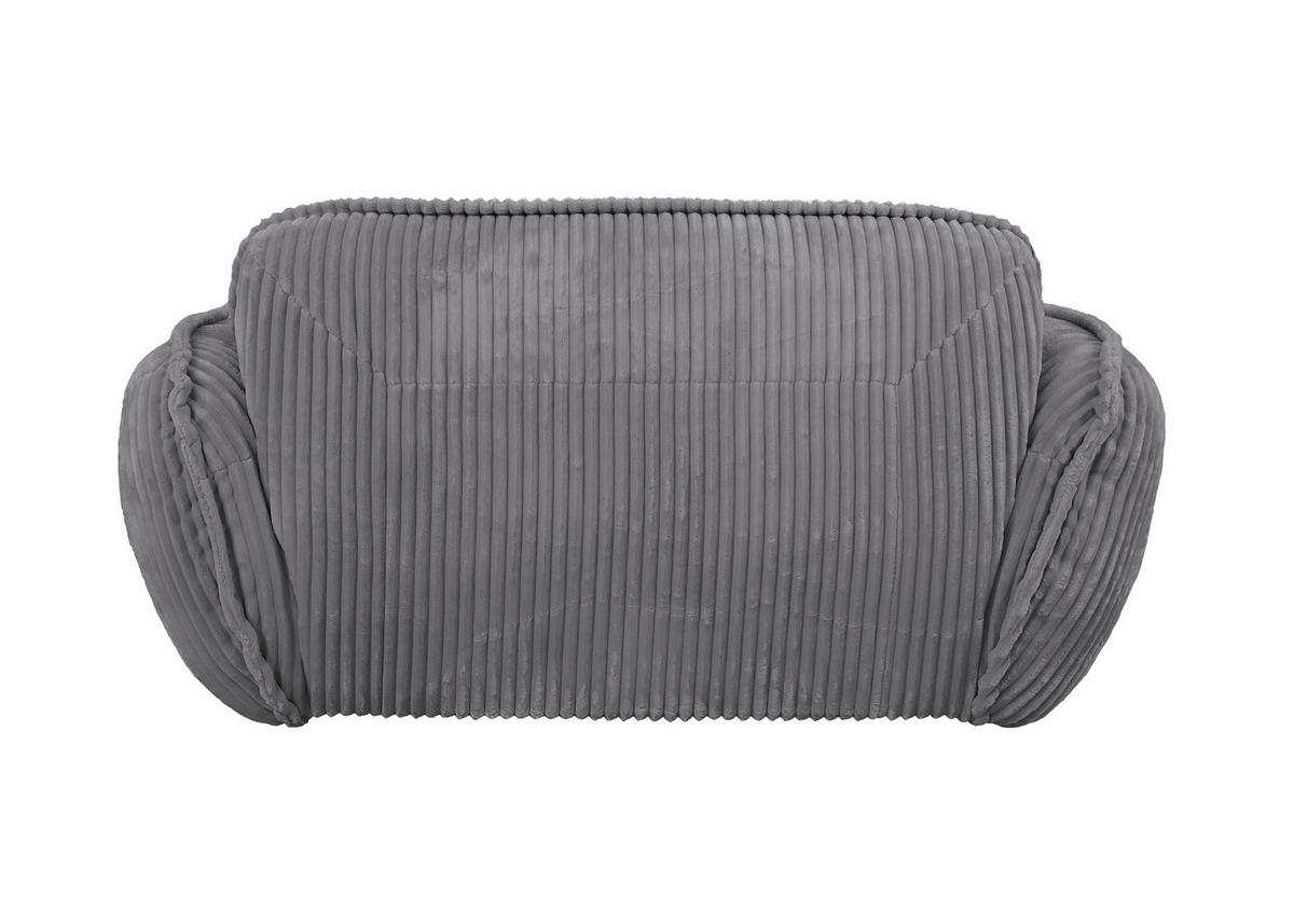 XXL-SESSEL - Schwarz/Grau, MODERN, Kunststoff/Textil (182/87/184cm) - Trendmanufaktur