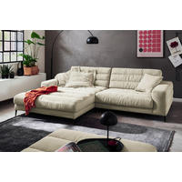 ECKSOFA Ottomane links  Naturfarben Cord  - Schwarz/Naturfarben, Design, Textil/Metall (207/296cm) - Dieter Knoll