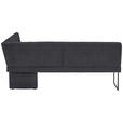 ECKBANK 213/155 cm  in Dunkelblau  - Schwarz/Dunkelblau, Design, Textil/Metall (213/155cm) - Novel