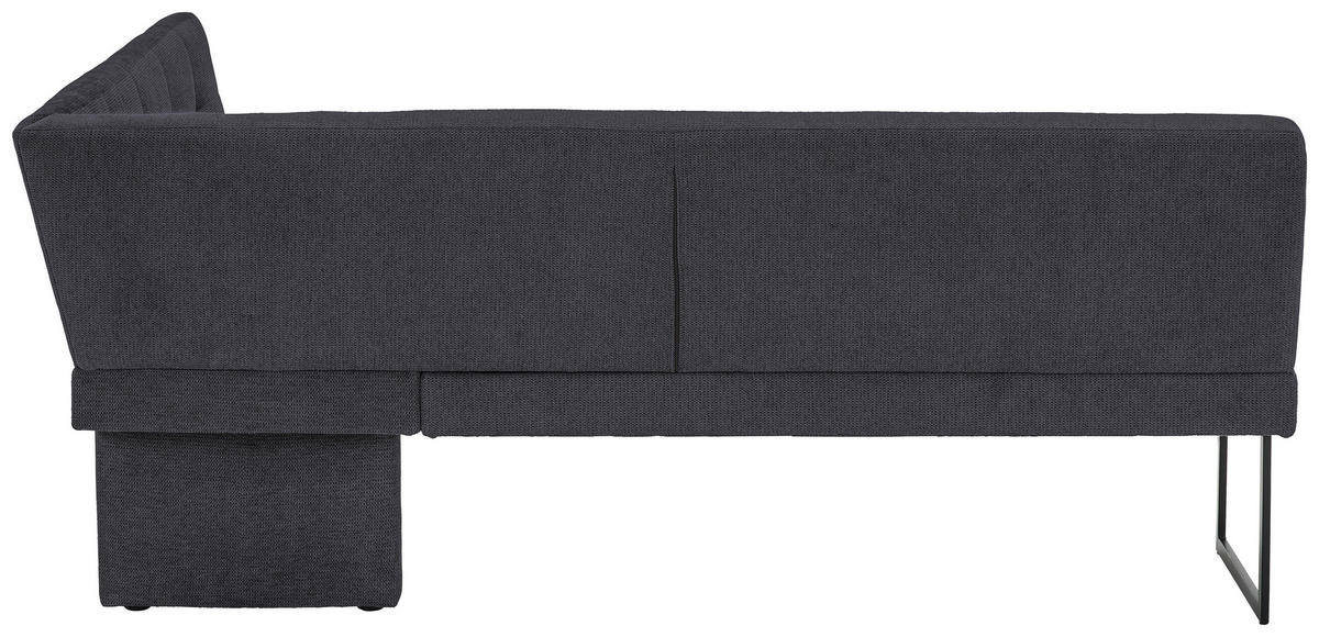 ECKBANK 213/155 cm Webstoff Dunkelblau   - Schwarz/Dunkelblau, Design, Textil/Metall (213/155cm) - Novel