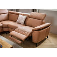 ECKSOFA in Echtleder Braun  239/271 cm  - Schwarz/Braun, Design, Leder/Metall (239/271cm) - Cantus