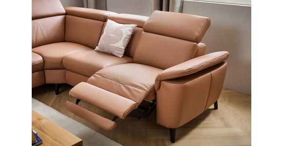 ECKSOFA in Echtleder Braun  239/271 cm  - Schwarz/Braun, Design, Leder/Metall (239/271cm) - Cantus