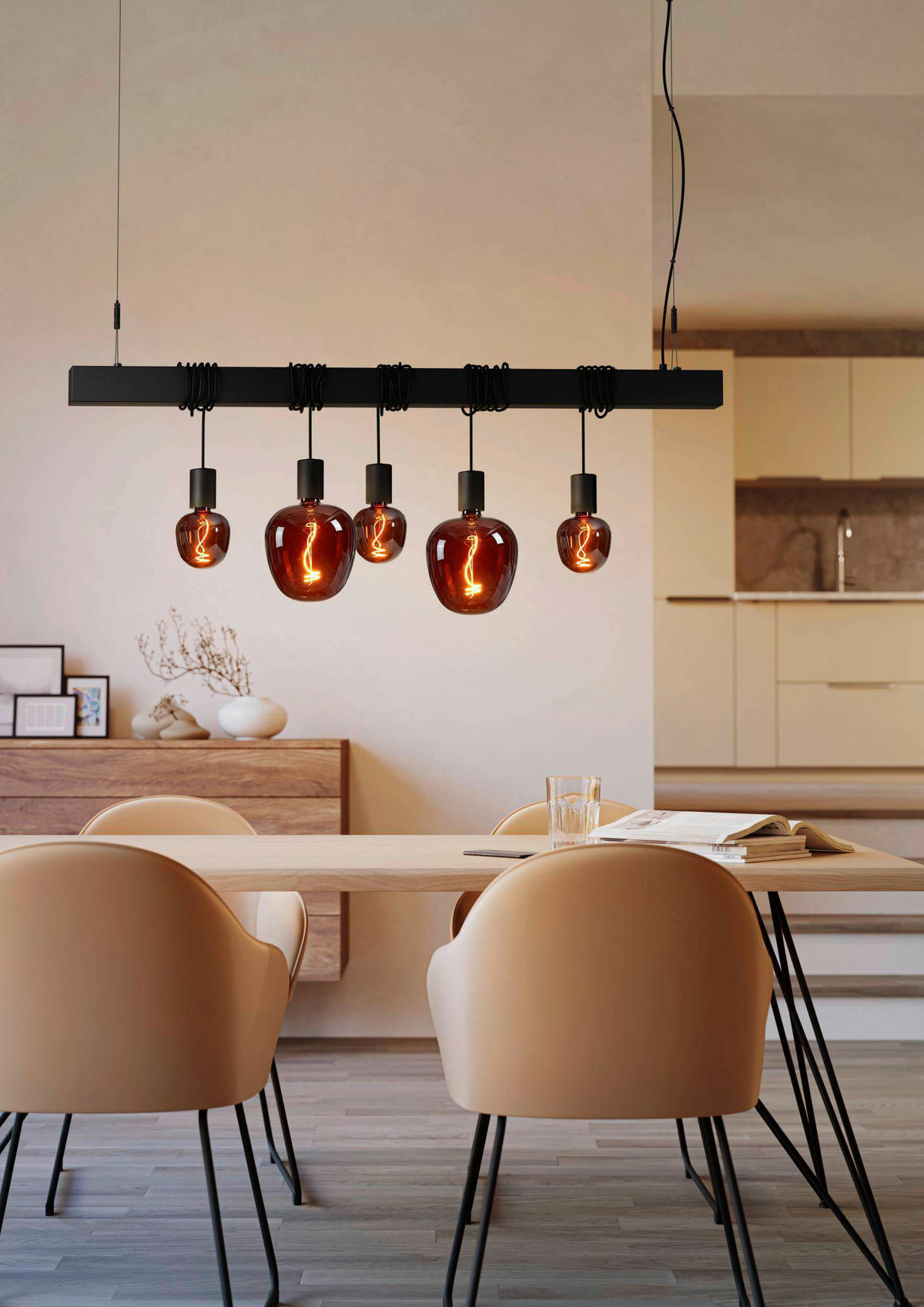 HÄNGELEUCHTE 110/9,5/200 cm  - Schwarz, Basics, Metall (110/9,5/200cm) - Eglo