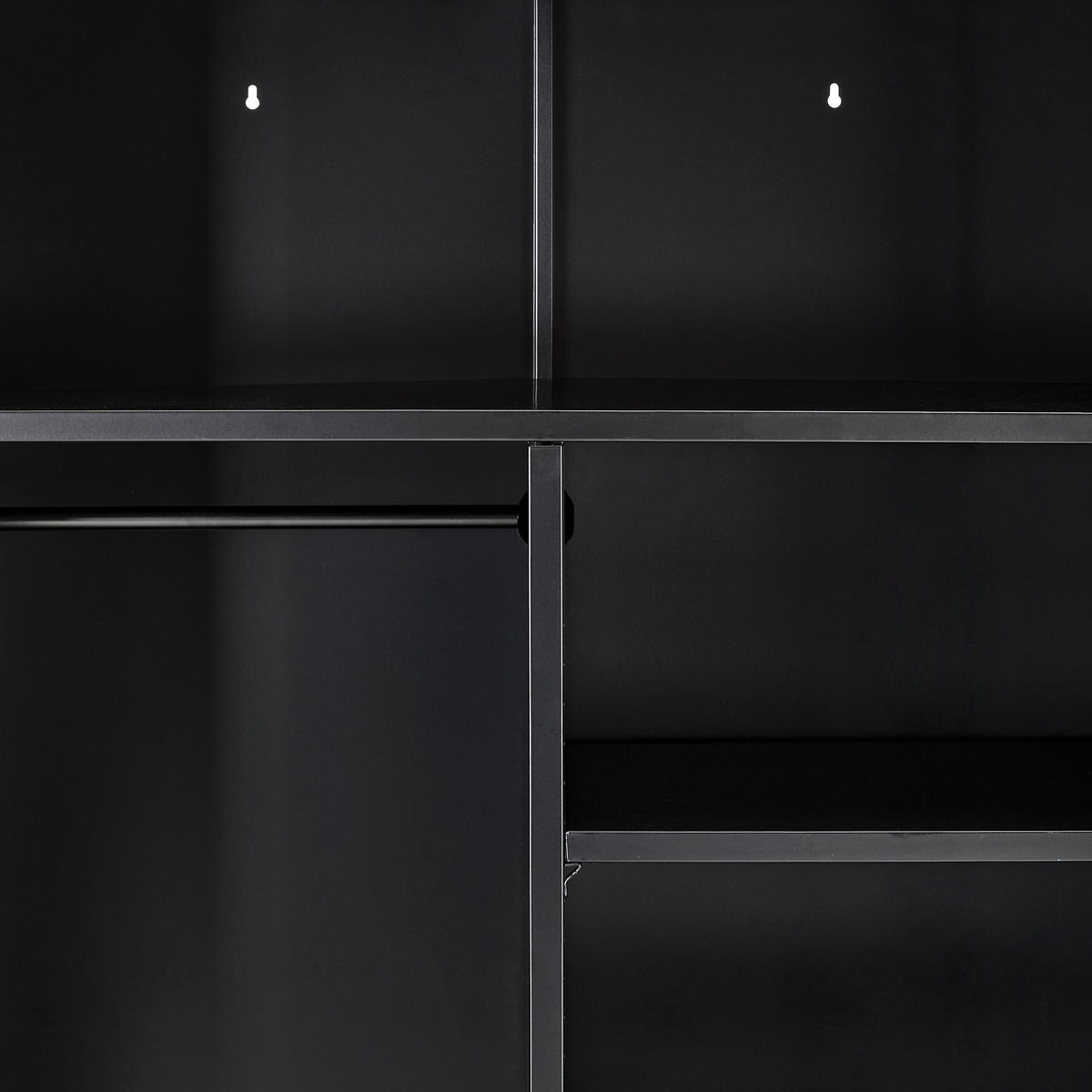 MEHRZWECKSCHRANK 90/185/50 cm  in Schwarz  - Schwarz, Design, Metall (90/185/50cm) - MID.YOU
