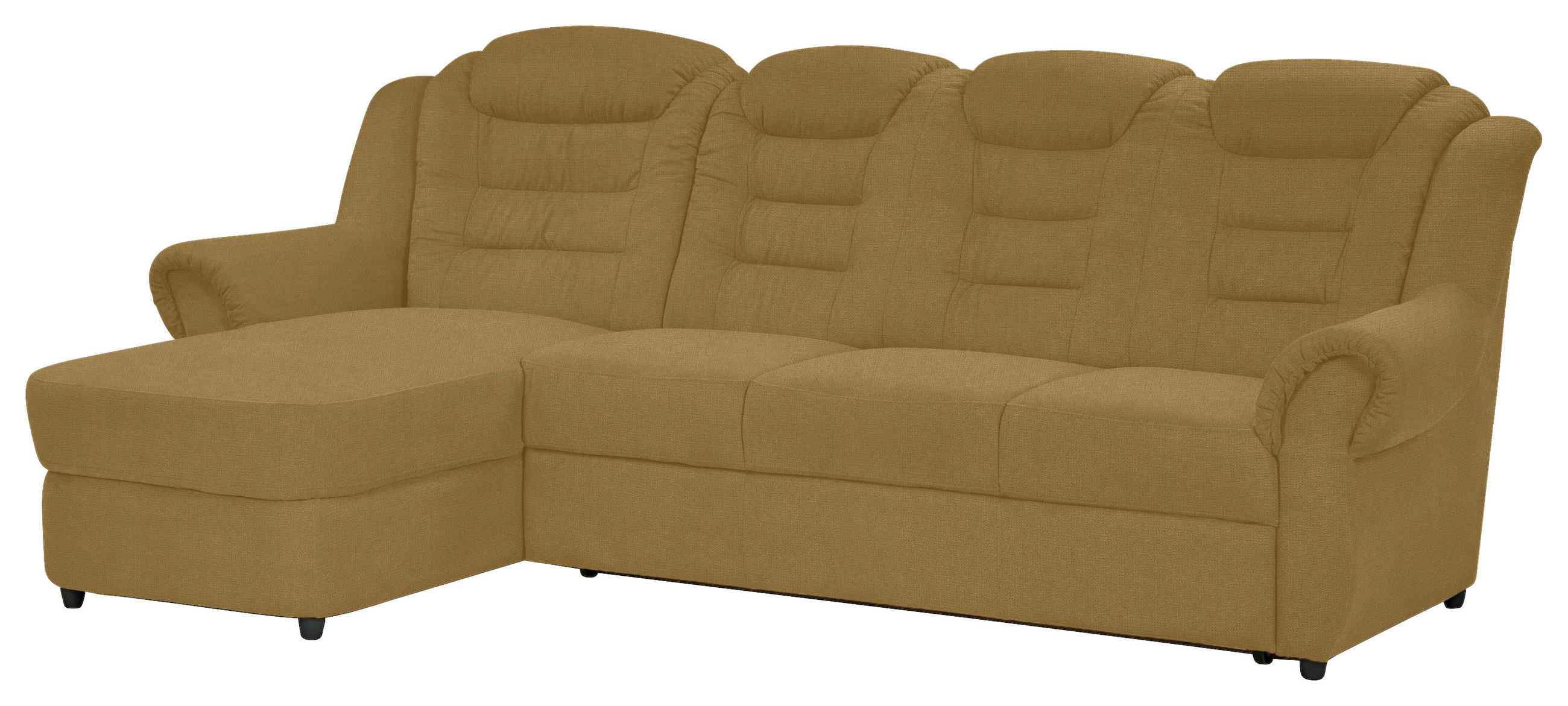 ECKSOFA in Chenille Gelb - Gelb/Schwarz, Konventionell, Kunststoff/Textil (165/262cm) - Livetastic