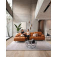 ECKSOFA in Echtleder Cognac  165/313 cm  - Cognac/Schwarz, Design, Leder/Metall (165/313cm) - Emilio Belluti