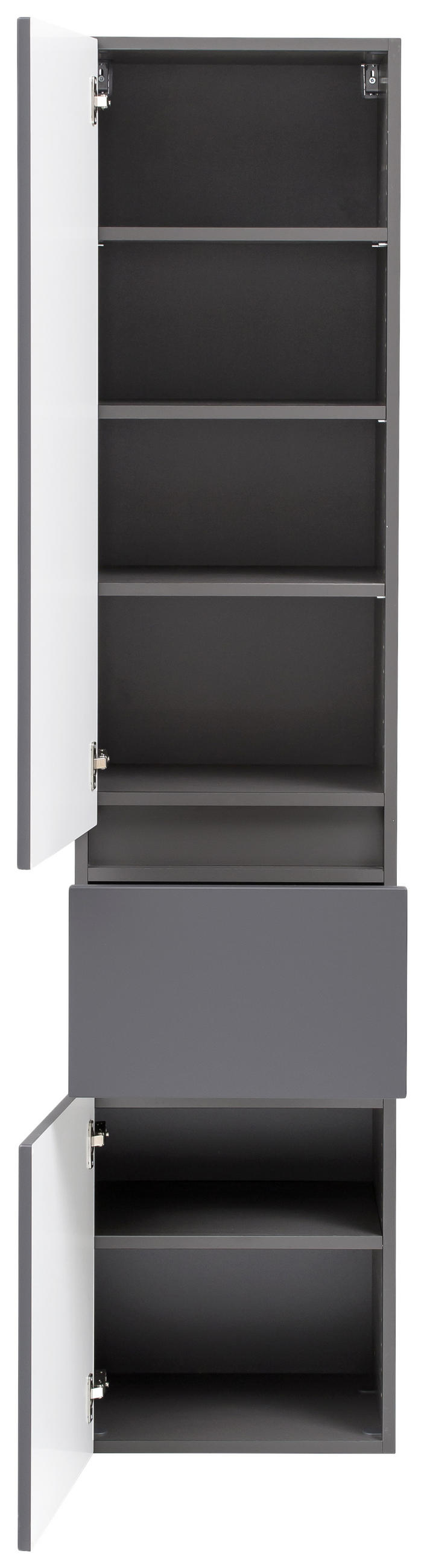 HOCHSCHRANK 40/180/35 cm  - Silberfarben/Graphitfarben, Konventionell, Holzwerkstoff/Kunststoff (40/180/35cm) - Held