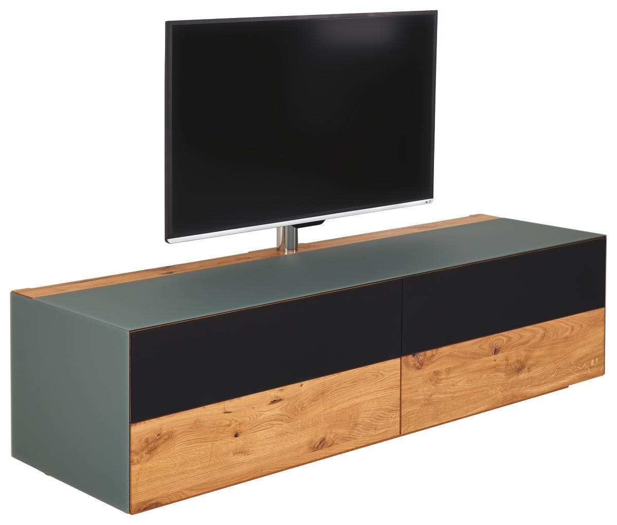 TV-ELEMENT 201,2/48,4/57,8 cm  - Eichefarben/Schwarz, Design, Glas/Holz (201,2/48,4/57,8cm) - Team 7