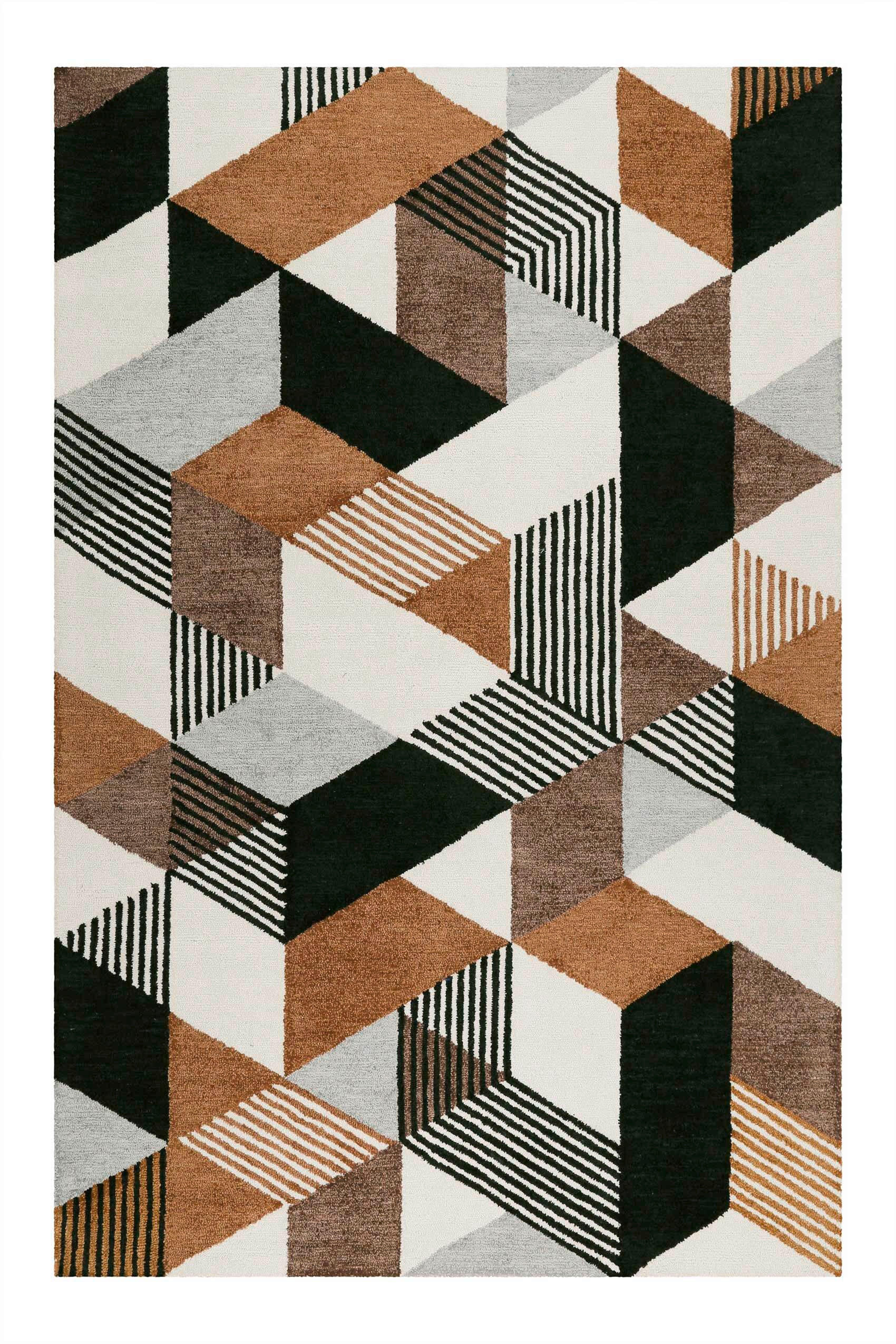 Esprit Webteppich Uptown Braun, Grau, Schwarz 200x290 cm