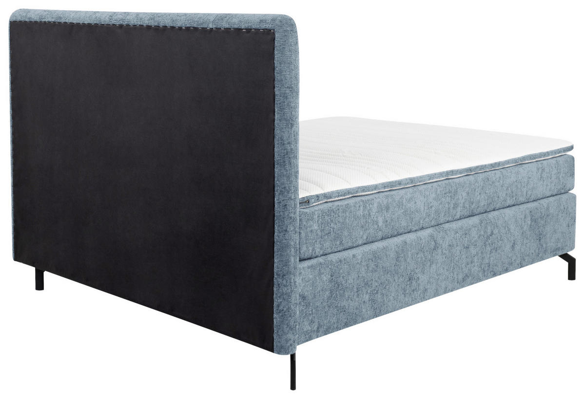 BOXSPRINGBETT 160/200 cm  in Hellblau  - Schwarz/Hellblau, Design, Textil/Metall (160/200cm) - Esposa