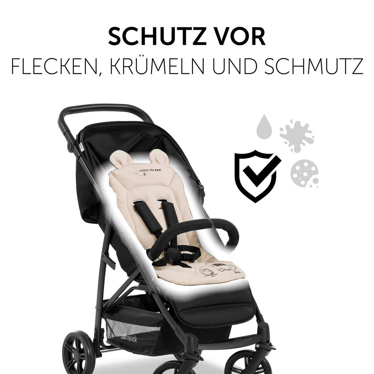 KINDERWAGENEINLAGE WINNIE THE POOH  - Beige, Basics, Kunststoff (70/37/3cm) - Hauck