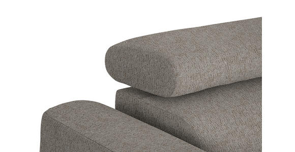 ECKSOFA in Webstoff Greige 280/205 cm - Greige/Schwarz, Design, Textil/Metall (280/205cm) - Xora