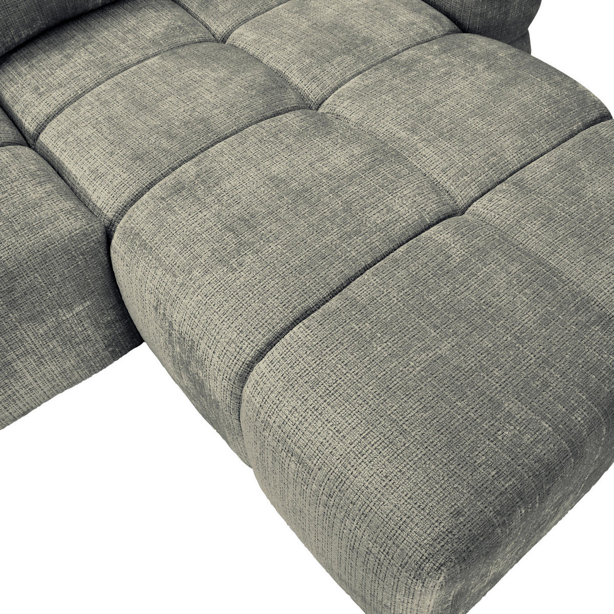 ECKSOFA Dunkelgrau Chenille  - Dunkelgrau/Schwarz, KONVENTIONELL, Kunststoff/Textil (283/180cm) - Carryhome