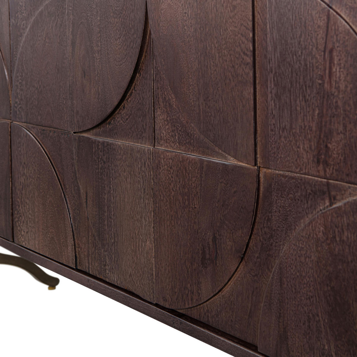 SIDEBOARD Draw 180/70/40 cm  - Messingfarben/Walnussfarben, Design, Holz/Metall (180/70/40cm) - Livetastic