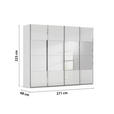 SCHWEBETÜRENSCHRANK 271/223/68 cm 4-türig Weiß, Seidengrau  - Chromfarben/Seidengrau, Design, Glas/Holzwerkstoff (271/223/68cm) - Novel