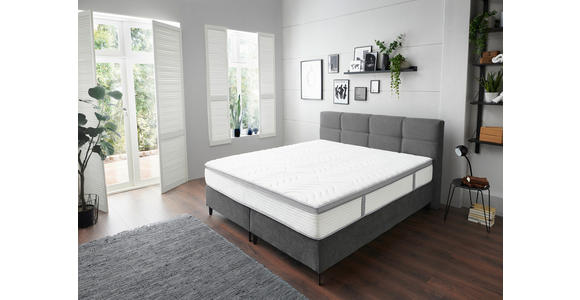 BOXSPRINGBETT 180/200 cm  in Grau  - Schwarz/Grau, KONVENTIONELL, Holz/Holzwerkstoff (180/200cm) - Carryhome
