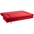 SCHLAFSOFA Armteil verstellbar Sorini  mit Stoffauswahl Mikrofaser Rot  - Chromfarben/Rot, Design, Textil (194/73/91cm) - Xora