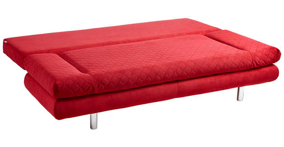 SCHLAFSOFA Armteil verstellbar Sorini  mit Stoffauswahl Mikrofaser Rot  - Chromfarben/Rot, Design, Textil (194/73/91cm) - Xora