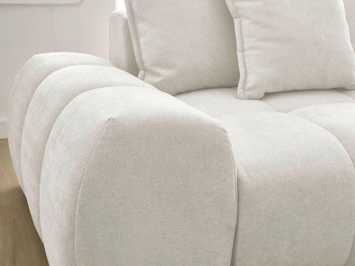 ECKSCHLAFSOFA EVEREST  mit Rücken echt, Armteil links, Armteil rechts Struktur Weiß  - Schwarz/Weiß, MODERN, Kunststoff/Textil (318/180cm) - Livetastic