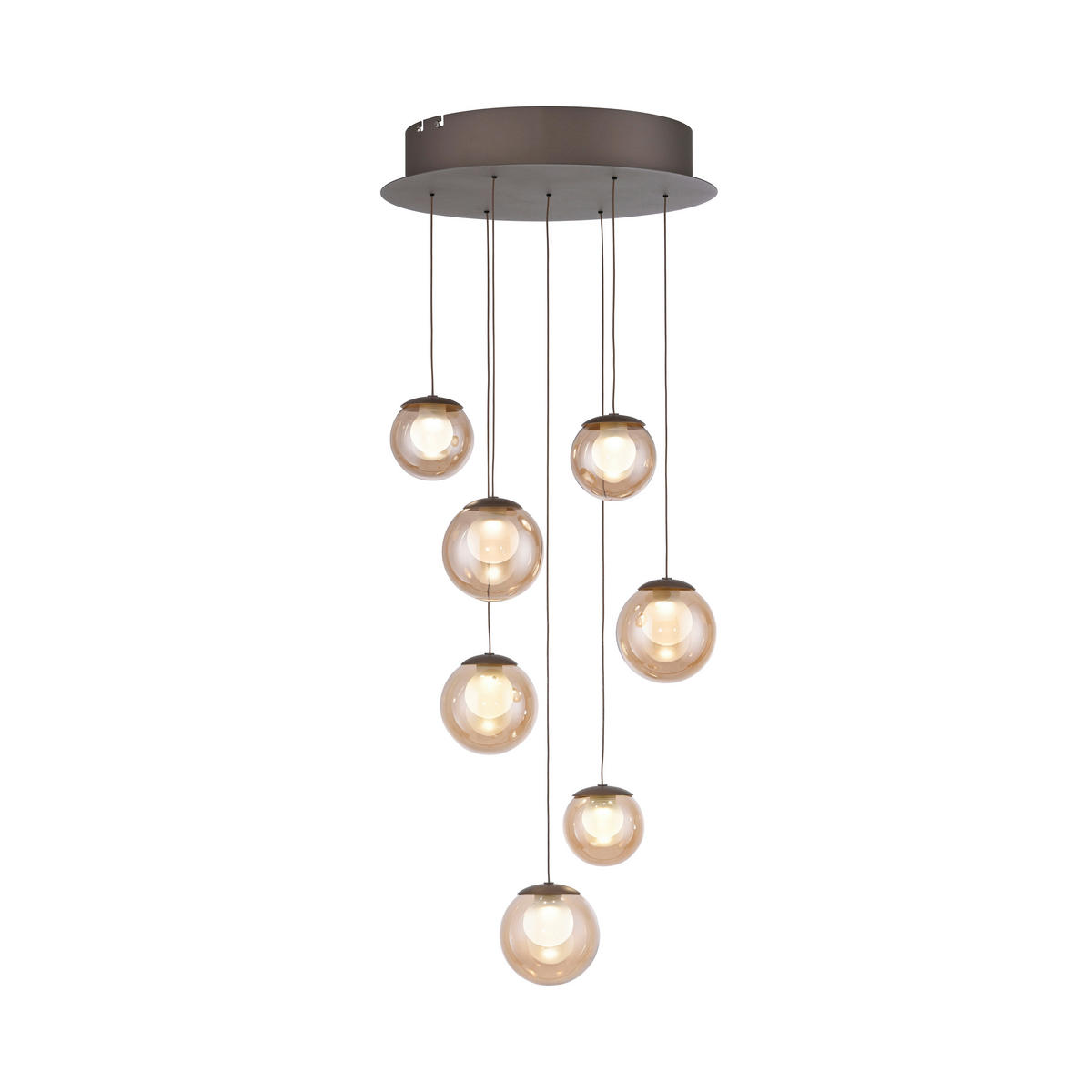 LED-HÄNGELEUCHTE 40/40/180 cm   - Bronzefarben, Design, Glas/Kunststoff (40/40/180cm) - Neuhaus PURE
