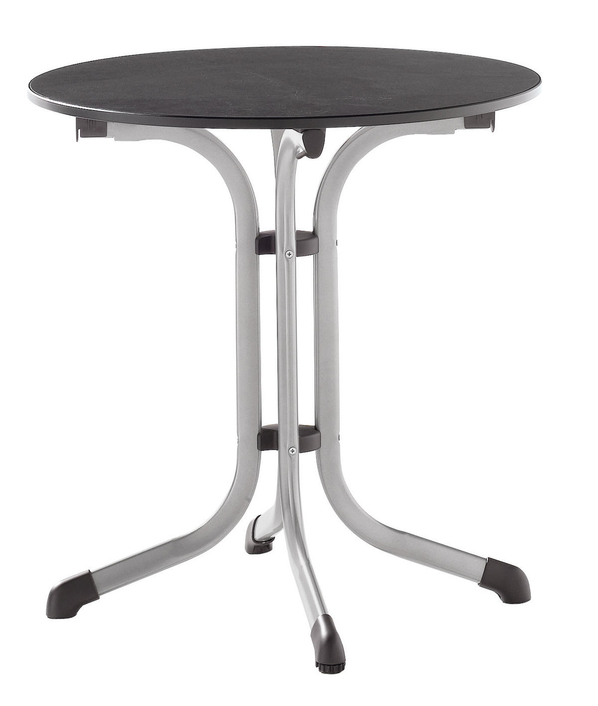 GARTENTISCH Holzwerkstoff Anthrazit, Graphitfarben rund  - Anthrazit/Graphitfarben, MODERN, Holzwerkstoff/Metall (68/72cm) - Sieger