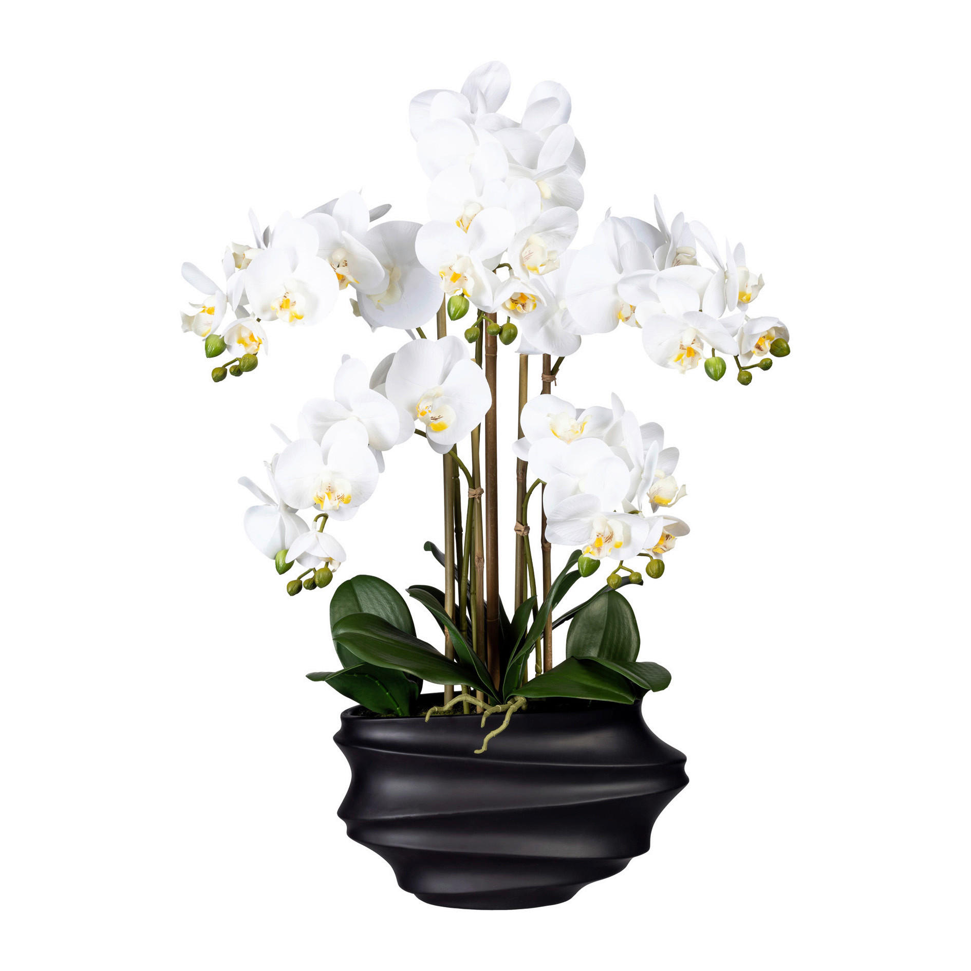 Kunstpflanze Orchideee Weiß H: 75 cm mit Topf