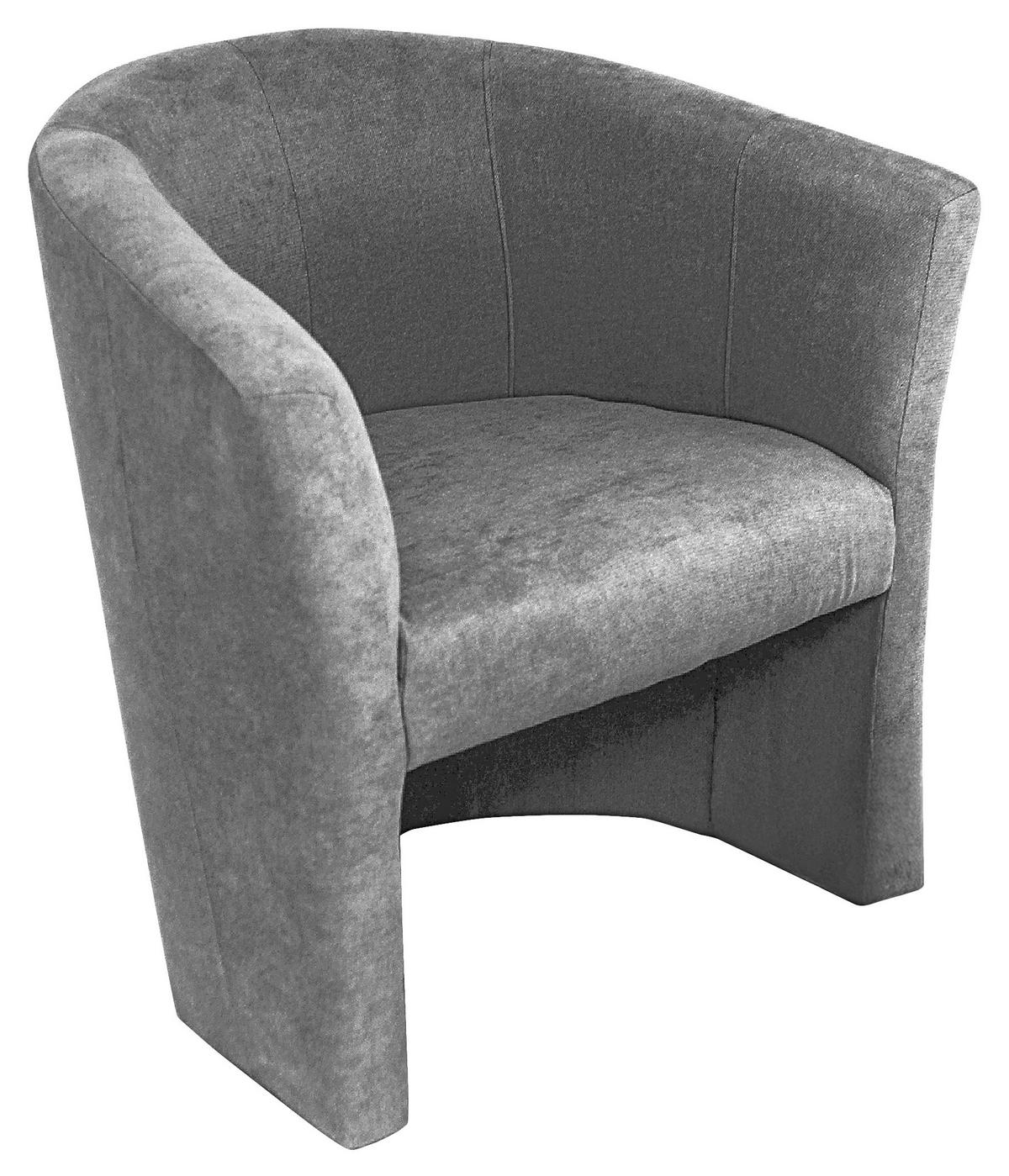 SESSEL in Mikrofaser Hellgrau  - Hellgrau/Schwarz, KONVENTIONELL, Kunststoff/Textil (68/78/65cm) - Boxxx