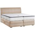 BOXSPRINGBETT 160/200 cm  in Sandfarben  - Sandfarben/Wengefarben, KONVENTIONELL, Holz/Textil (160/200cm) - Novel