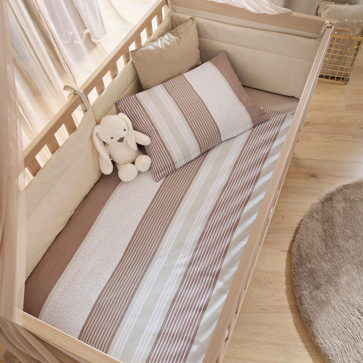 POSTELJINA ZA BEBE  100/135 cm     - sivo-smeđa, Trend, tekstil (100/135cm) - Patinio